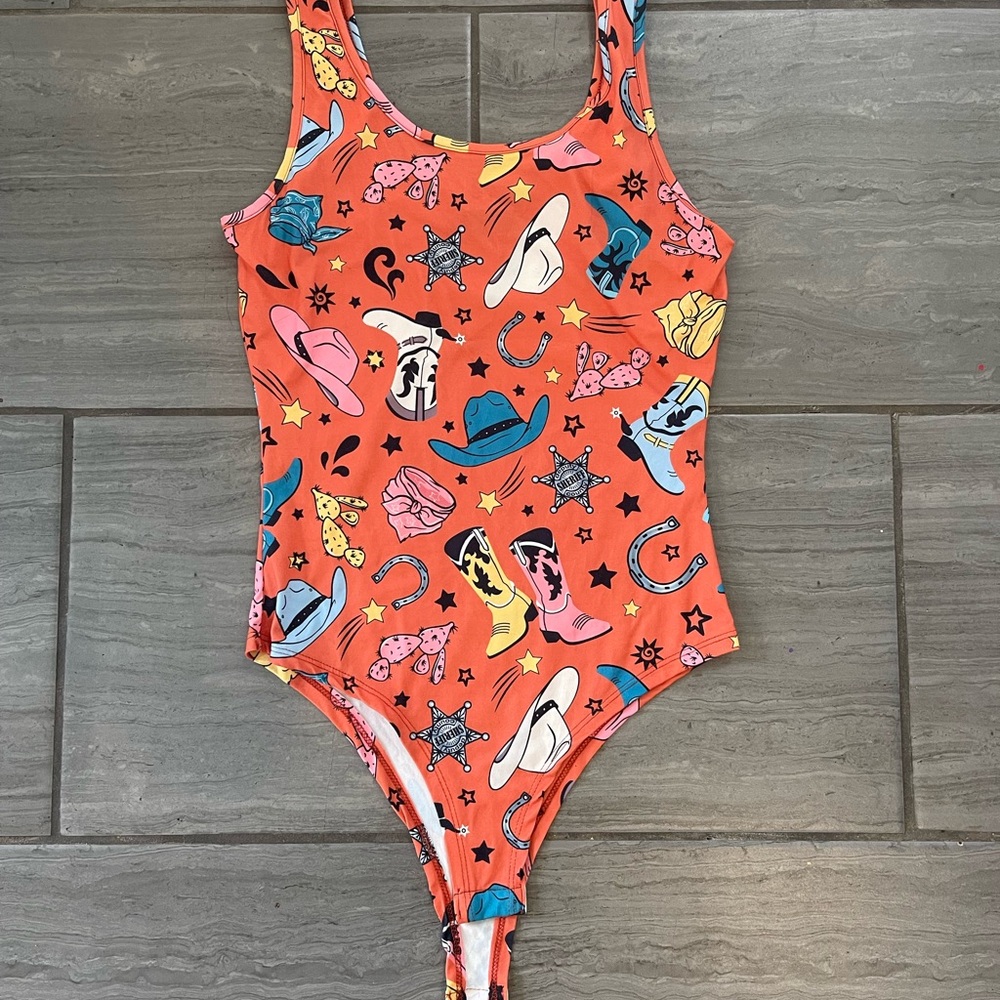 Colorful Western Print bodysuit
